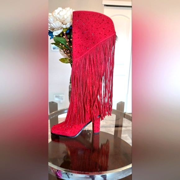 Jessica Simpson red boots - Picture 1 of 3